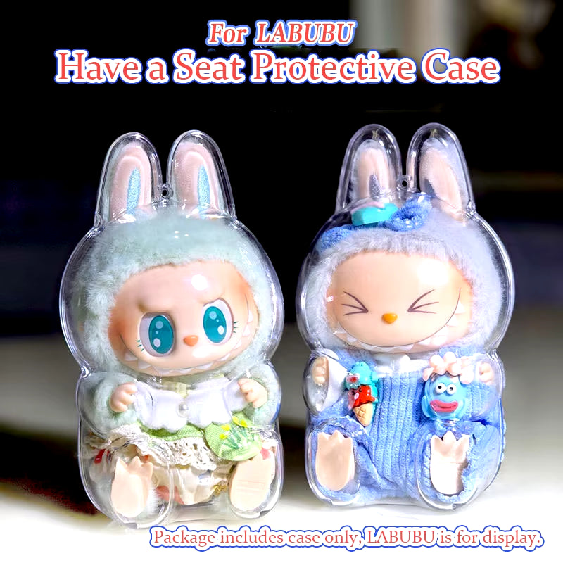 LABUBU Have a Seat Transparent Case Labubu Plastic Case Backpack Charms