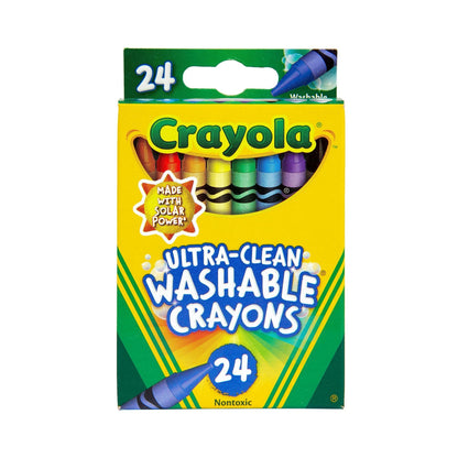 Ultra-Clean Washable Crayons, 24 Ct, Back to School Supplies for Kids, Art Supplies