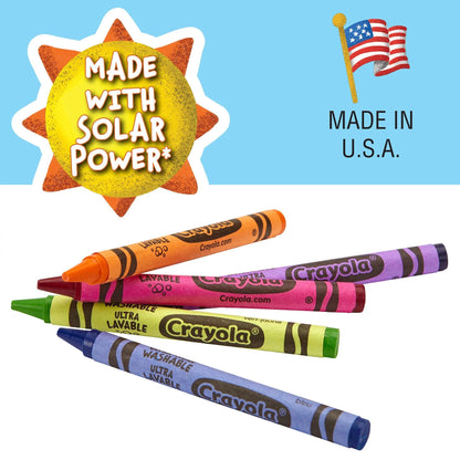 Ultra-Clean Washable Crayons, 24 Ct, Back to School Supplies for Kids, Art Supplies